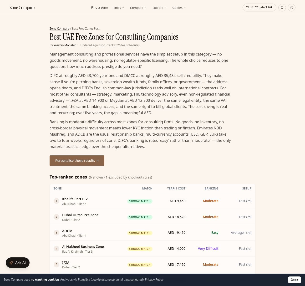 Zone Questionnaire screenshot